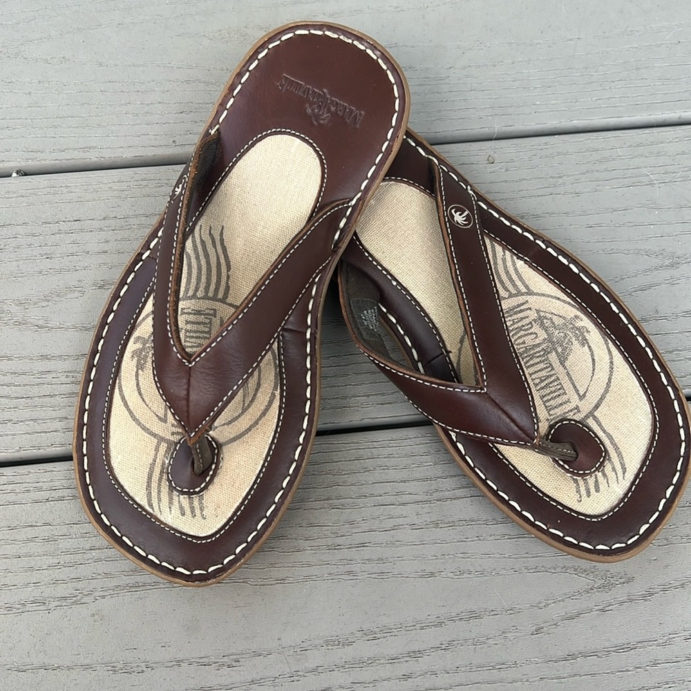 Margaritaville leather flip flops